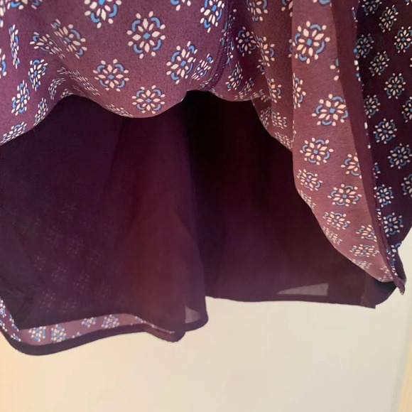 41 Hawthorn Womens Purple Tie Back 3/4 Flutter Bell Sleeve Blouse - Picture 8 of 12
